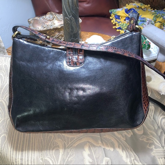 Brahmin Black w/Brown Croc Trim - Picture 11 of 17
